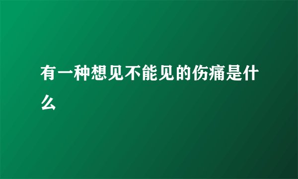 有一种想见不能见的伤痛是什么