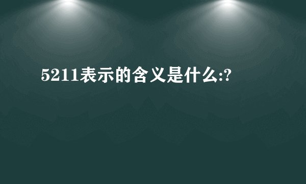 5211表示的含义是什么:?