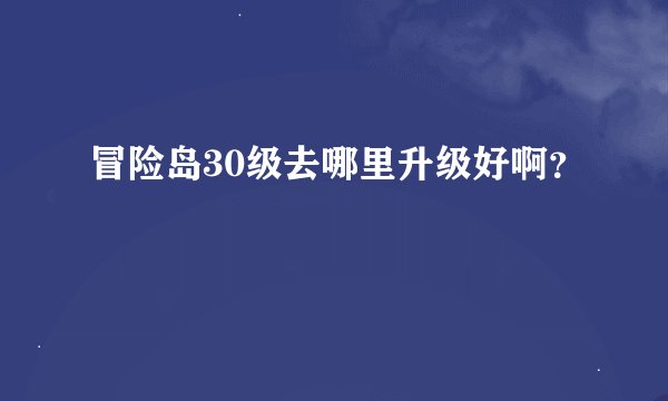 冒险岛30级去哪里升级好啊？