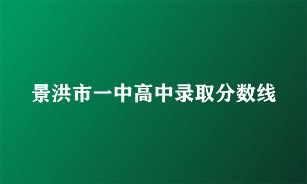 景洪市一中高中录取分数线
