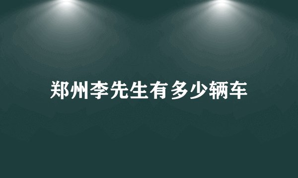 郑州李先生有多少辆车