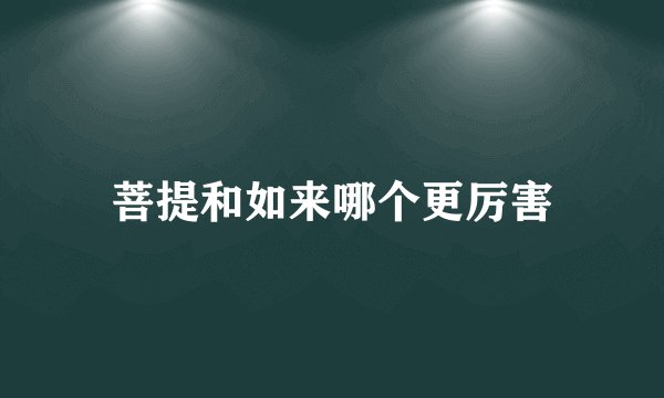 菩提和如来哪个更厉害