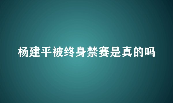 杨建平被终身禁赛是真的吗