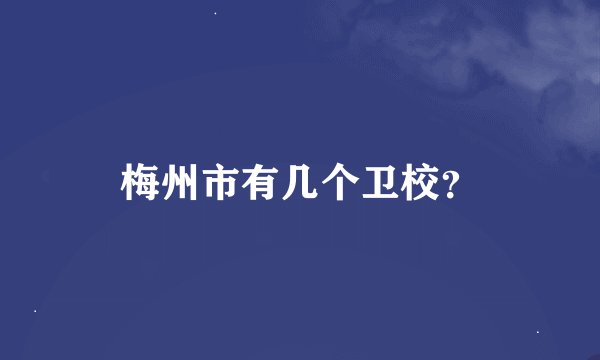梅州市有几个卫校？