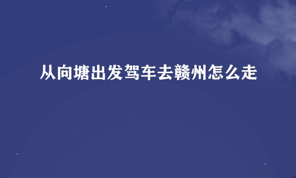 从向塘出发驾车去赣州怎么走