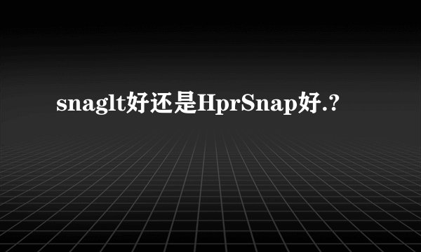 snaglt好还是HprSnap好.?