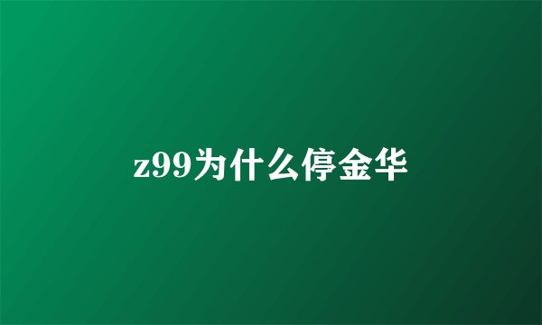 z99为什么停金华