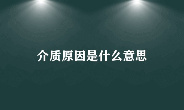 介质原因是什么意思