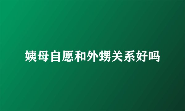 姨母自愿和外甥关系好吗