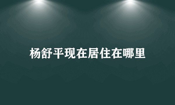 杨舒平现在居住在哪里