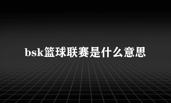 bsk篮球联赛是什么意思