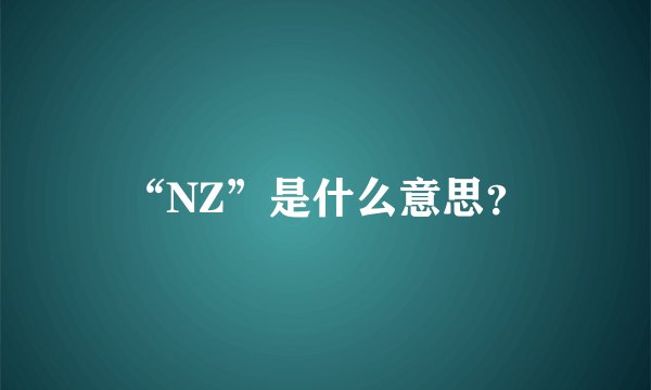 “NZ”是什么意思？