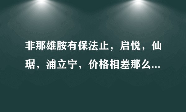 非那雄胺有保法止，启悦，仙琚，浦立宁，价格相差那么大，有什么区别呢？