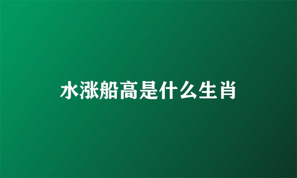 水涨船高是什么生肖
