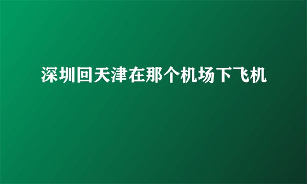 深圳回天津在那个机场下飞机