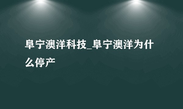 阜宁澳洋科技_阜宁澳洋为什么停产