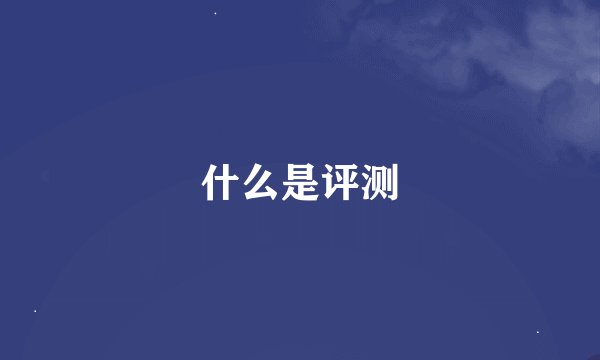什么是评测