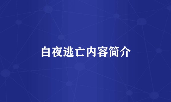 白夜逃亡内容简介