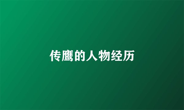 传鹰的人物经历