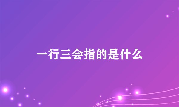 一行三会指的是什么