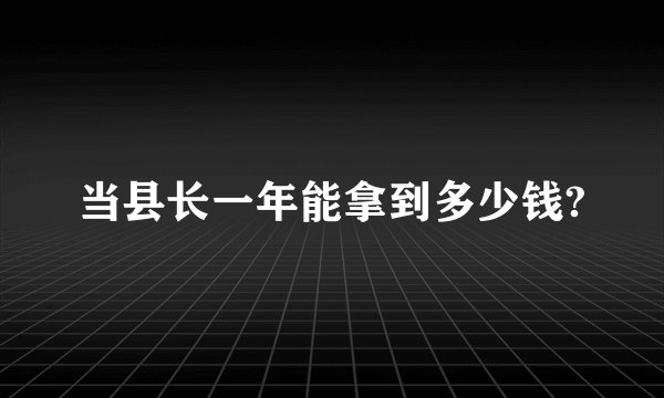 当县长一年能拿到多少钱?