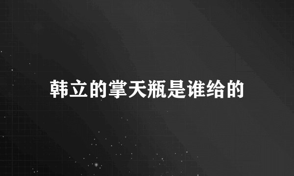 韩立的掌天瓶是谁给的