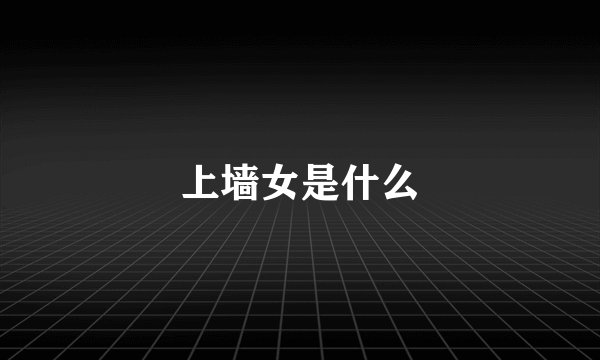 上墙女是什么