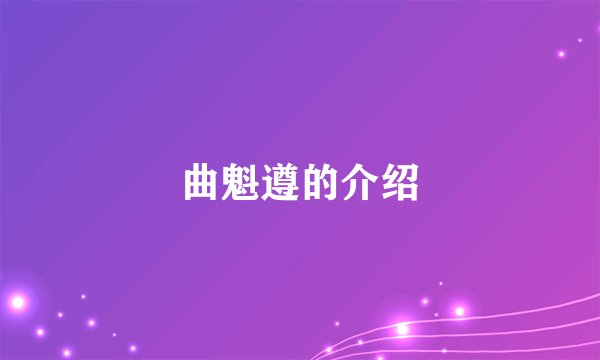 曲魁遵的介绍
