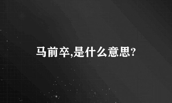 马前卒,是什么意思?