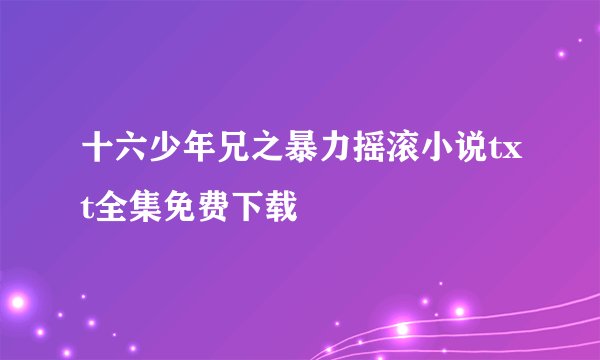十六少年兄之暴力摇滚小说txt全集免费下载