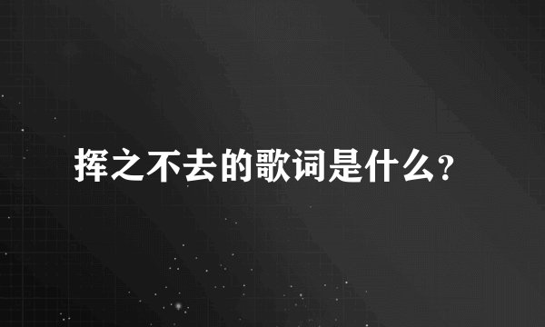 挥之不去的歌词是什么？