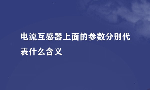 电流互感器上面的参数分别代表什么含义