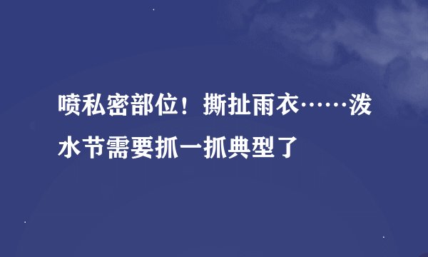 喷私密部位！撕扯雨衣……泼水节需要抓一抓典型了