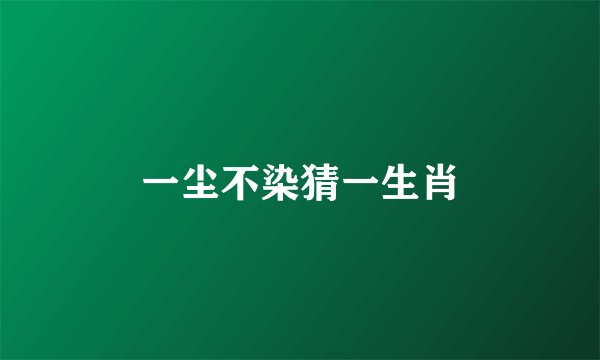 一尘不染猜一生肖