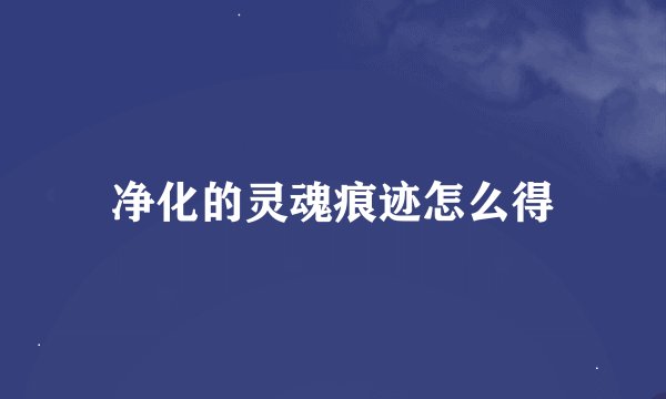 净化的灵魂痕迹怎么得
