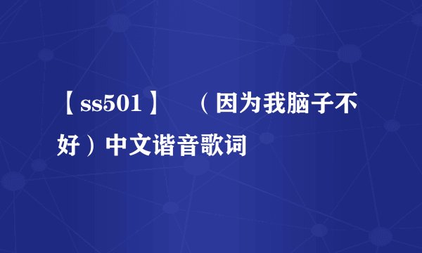 【ss501】 （因为我脑子不好）中文谐音歌词