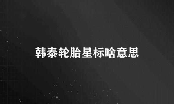 韩泰轮胎星标啥意思