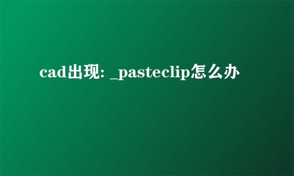 cad出现: _pasteclip怎么办