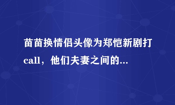 苗苗换情侣头像为郑恺新剧打call，他们夫妻之间的感情如何？