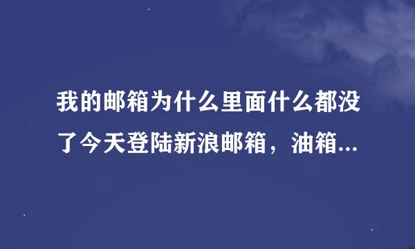 我的邮箱为什么里面什么都没了今天登陆新浪邮箱,油箱里所有的资料都