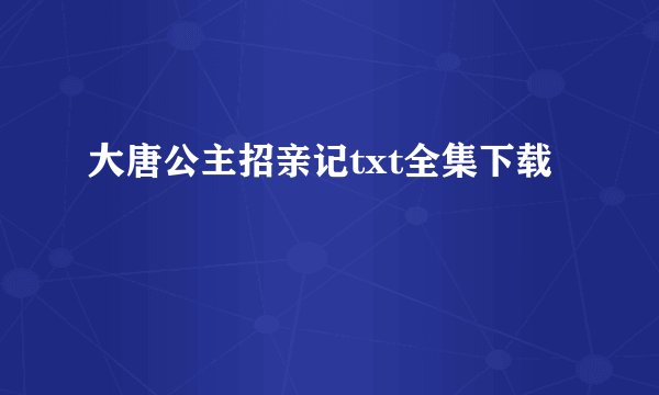 大唐公主招亲记txt全集下载
