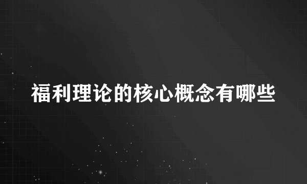 福利理论的核心概念有哪些
