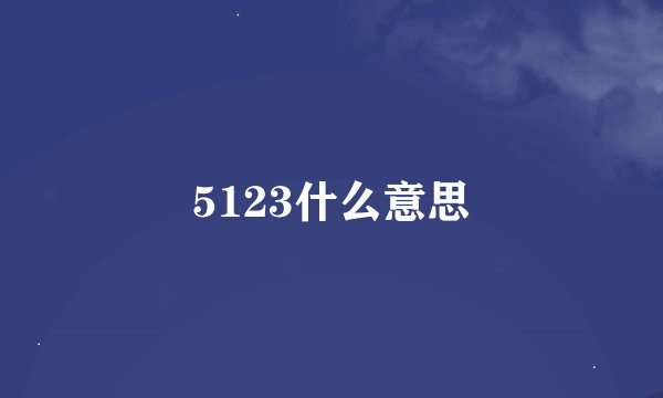 5123什么意思