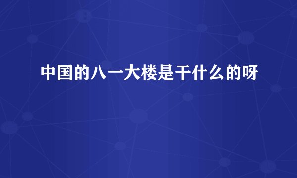 中国的八一大楼是干什么的呀