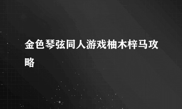 金色琴弦同人游戏柚木梓马攻略