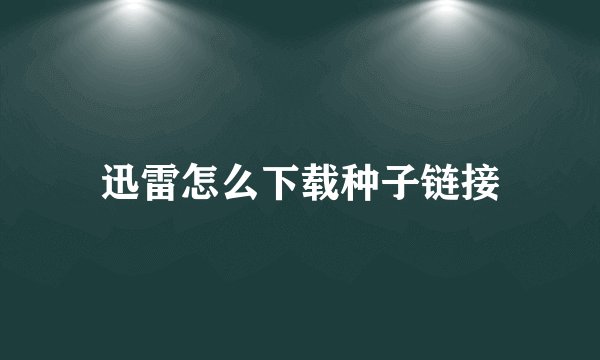 迅雷怎么下载种子链接