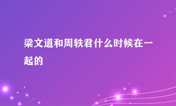 梁文道和周轶君什么时候在一起的