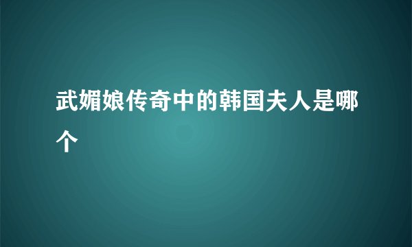 武媚娘传奇中的韩国夫人是哪个