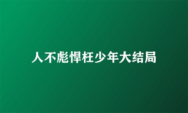 人不彪悍枉少年大结局