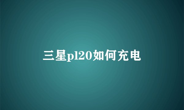 三星pl20如何充电